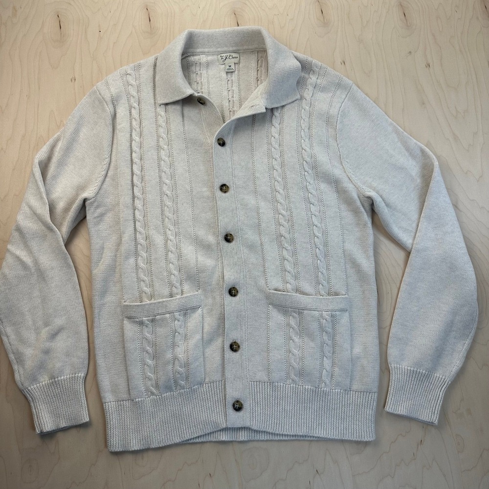 J. Crew Light Gray Men's Cardigan Sweater